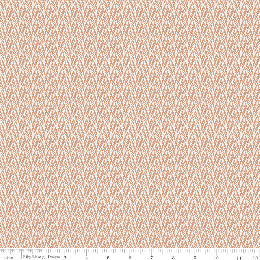 Evening on the Prairie Quilt Fabric - Geo Leaves in Beige - C16750-BEIGE