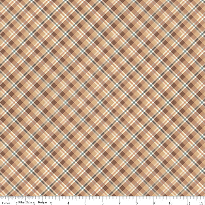 Evening on the Prairie Quilt Fabric - Prairie Plaid in Sienna Gold - C16745-SIENNA
