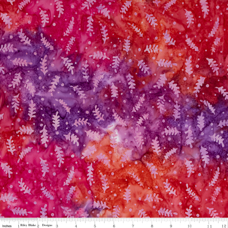 Expressions Batiks Quilt Fabrics - Tjaps Twigs in Grape Purple/Multi - BTPT1131