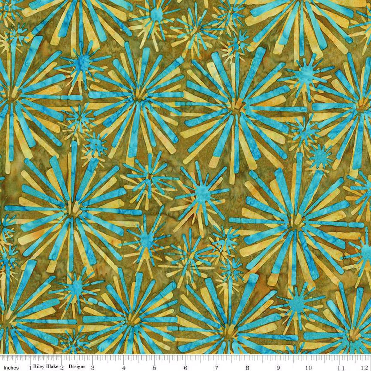 Expressions Batiks Retro Revival Quilt Fabric - Fireworks in Antique Gold - BT23270-259