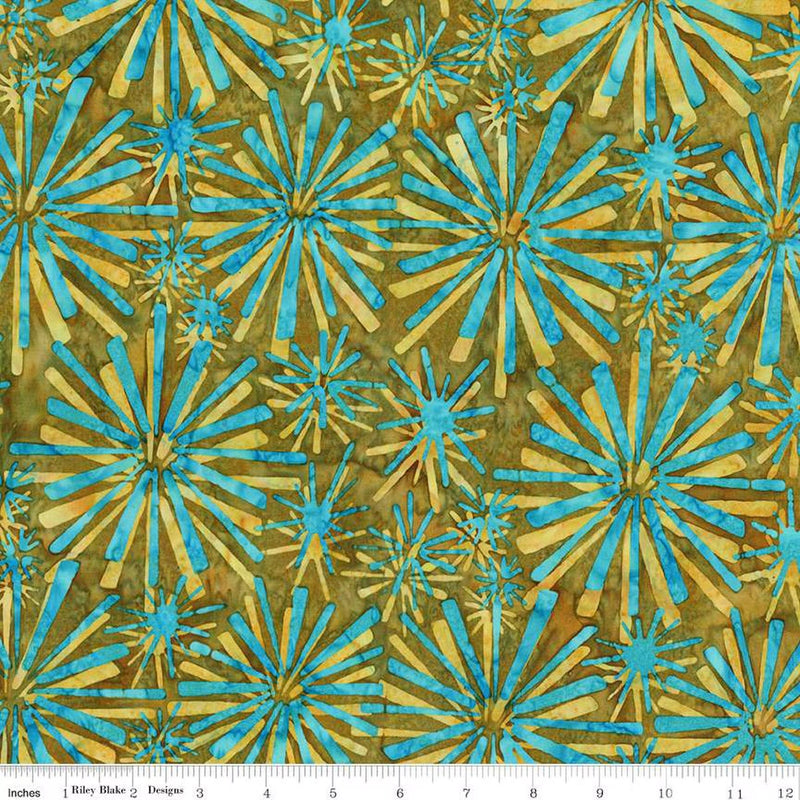 Expressions Batiks Retro Revival Quilt Fabric - Fireworks in Antique Gold - BT23270-259