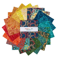 Expressions Carnival Glass Batik Quilt Fabric - 10" stacker - set of 42 10" squares - 10-23366-42