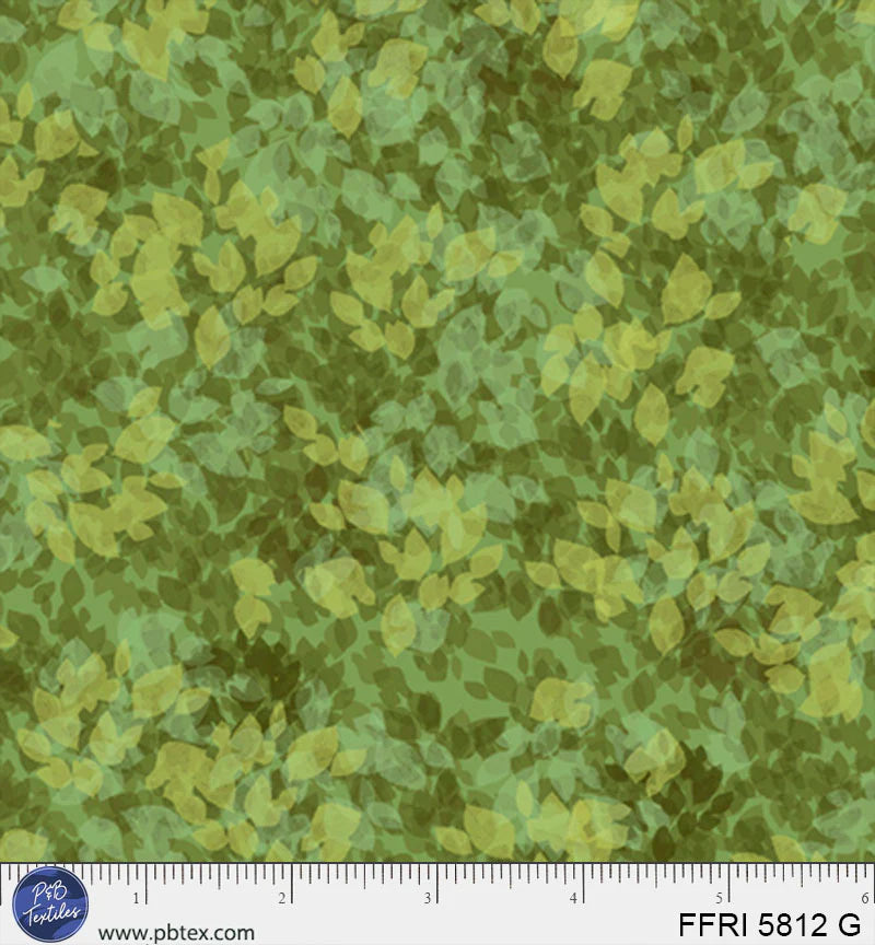 Fall Friends Quilt Fabric - Tonal Leaf Blender in Green - FFRI 05812 G