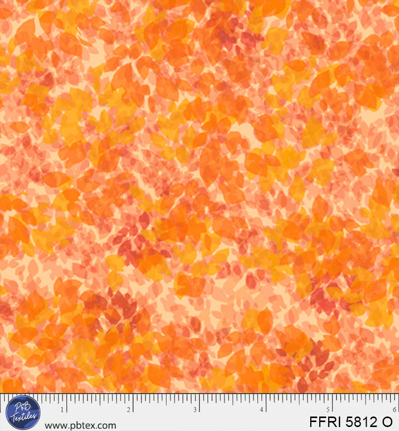 Fall Friends Quilt Fabric - Tonal Leaf Blender in Orange - FFRI 05812 O