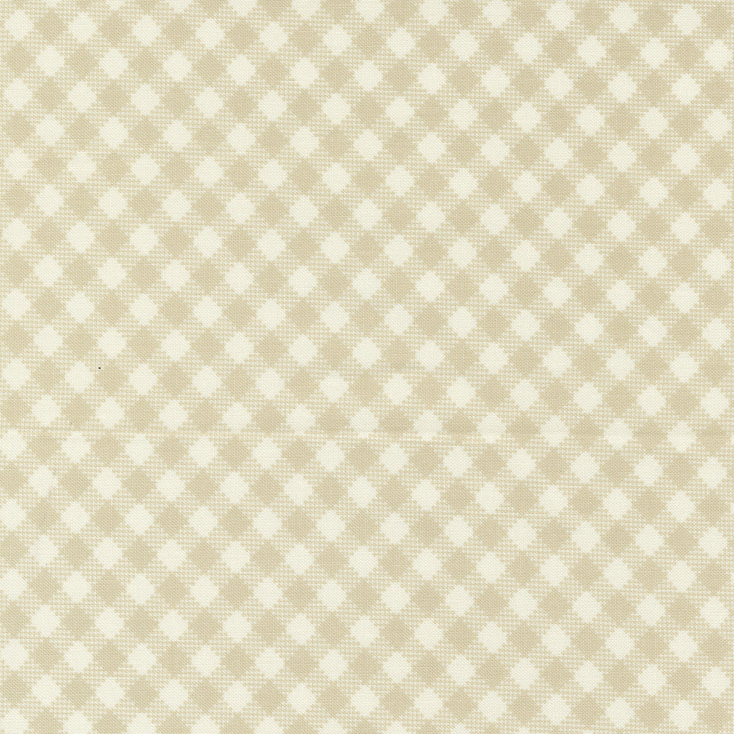 Farmstead Quilt Fabric - Bias Gingham in Linen Tan - 20907 12