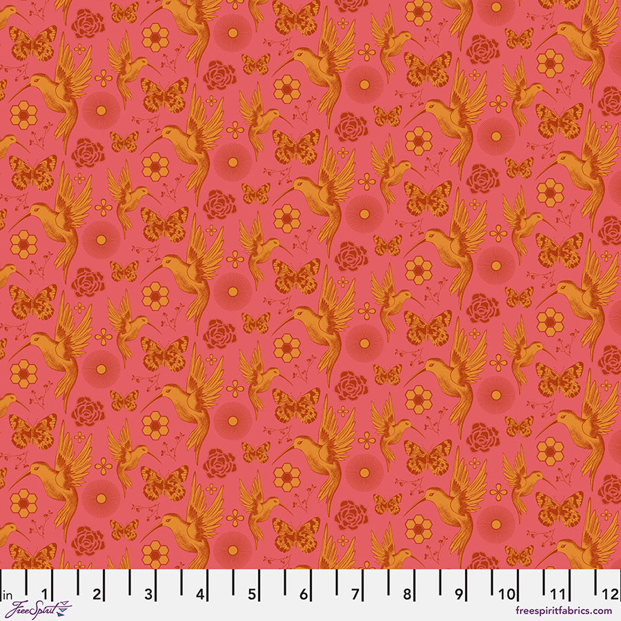 Field Study Quilt Fabric - Meadow (Hummingbirds) in Calm (Pink) - PWSK068.CALM