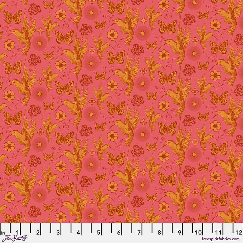 Field Study Quilt Fabric - Meadow (Hummingbirds) in Calm (Pink) - PWSK068.CALM