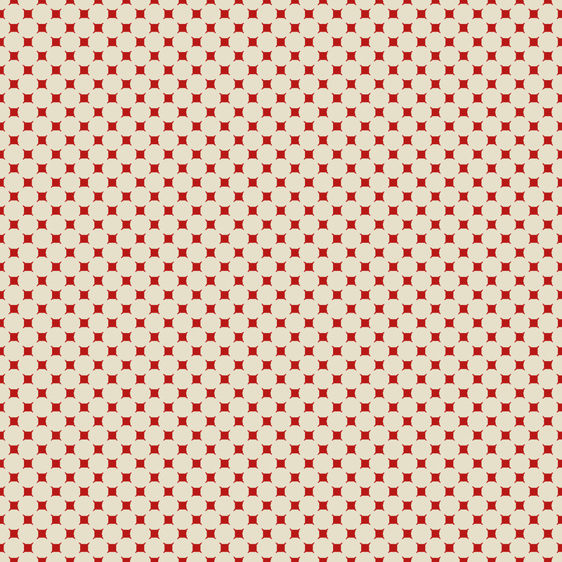 Finishing Touches Quilt Fabric - Ambiguous Geometric in Hope Cream/Red - RJ6045-HO5