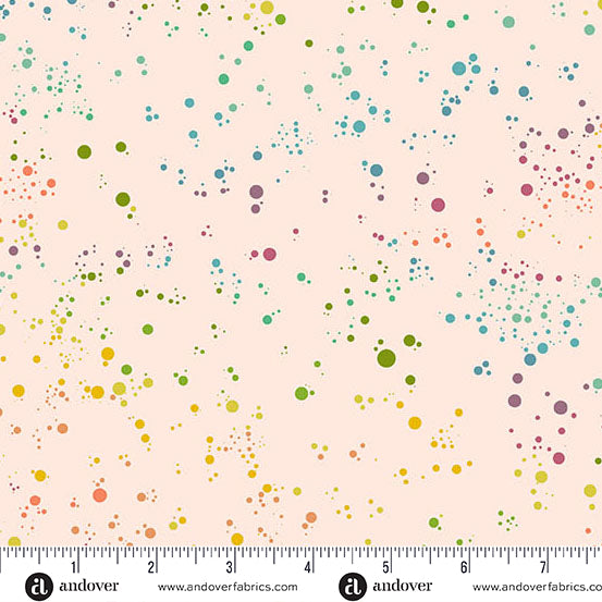 Fizz Quilt Fabric - Dots on Sherbet Peach/Multi - A-1344-EX
