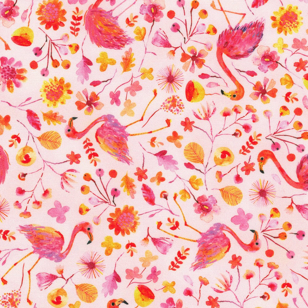 Flora and Fun Quilt Fabric - Flamingos in Pink Nectar - ANAD-22007-318
