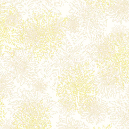 Floral Elements Quilt Fabric - Winter Wheat Cream/Yellow - FE-533
