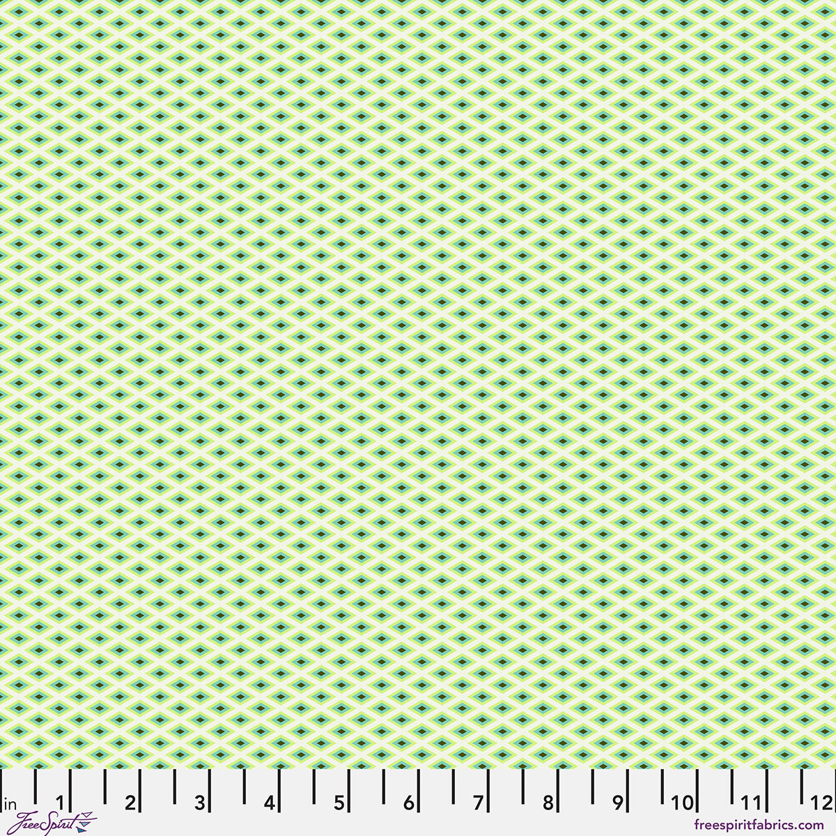 Floral Reef Quilt Fabric by Tula Pink - Lighthouse Windows in Seagrass Green - PWTP273.SEAGRASS