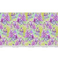 Floral Reef Quilt Fabric by Tula Pink - Reef What You Sew in Ultraviolet Purple/Green - PWTP264.ULTRAVIOLET
