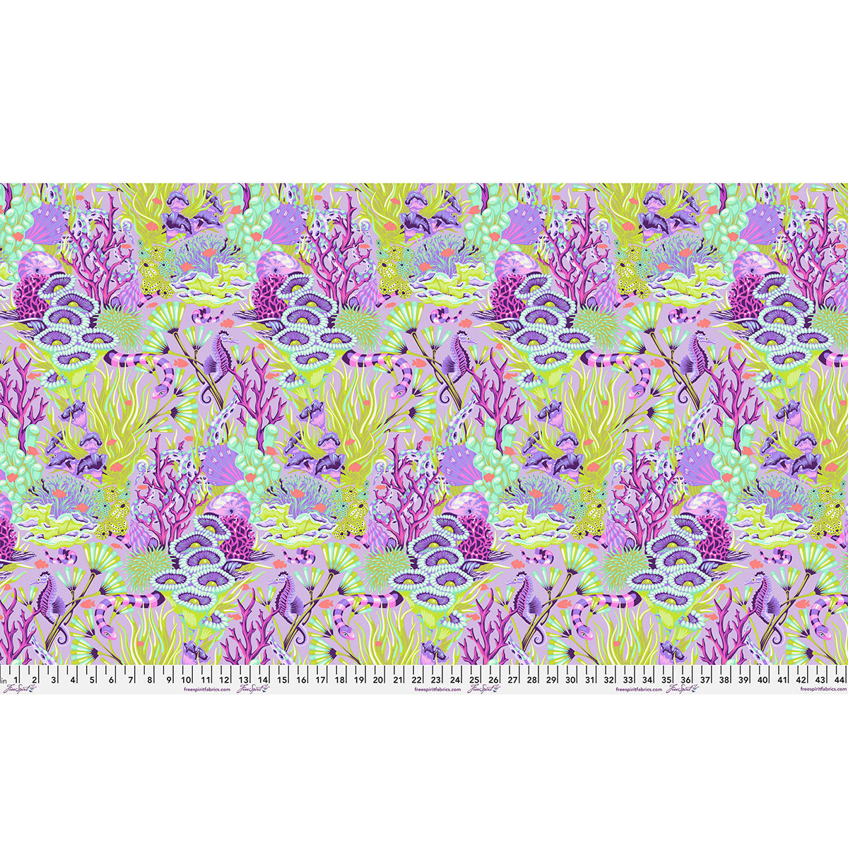 Floral Reef Quilt Fabric by Tula Pink - Reef What You Sew in Ultraviolet Purple/Green - PWTP264.ULTRAVIOLET