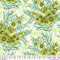 Floral Reef Quilt Fabric by Tula Pink - Shadow Shark in Seagrass Green - PWTP267.SEAGRASS