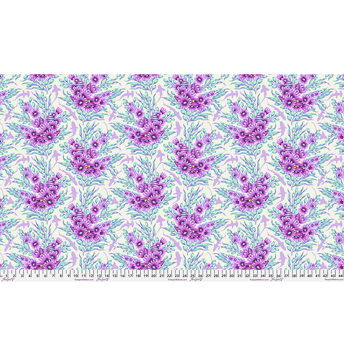 Floral Reef Quilt Fabric by Tula Pink - Shadow Shark in Ultraviolet Purple - PWTP267.ULTRAVIOLET
