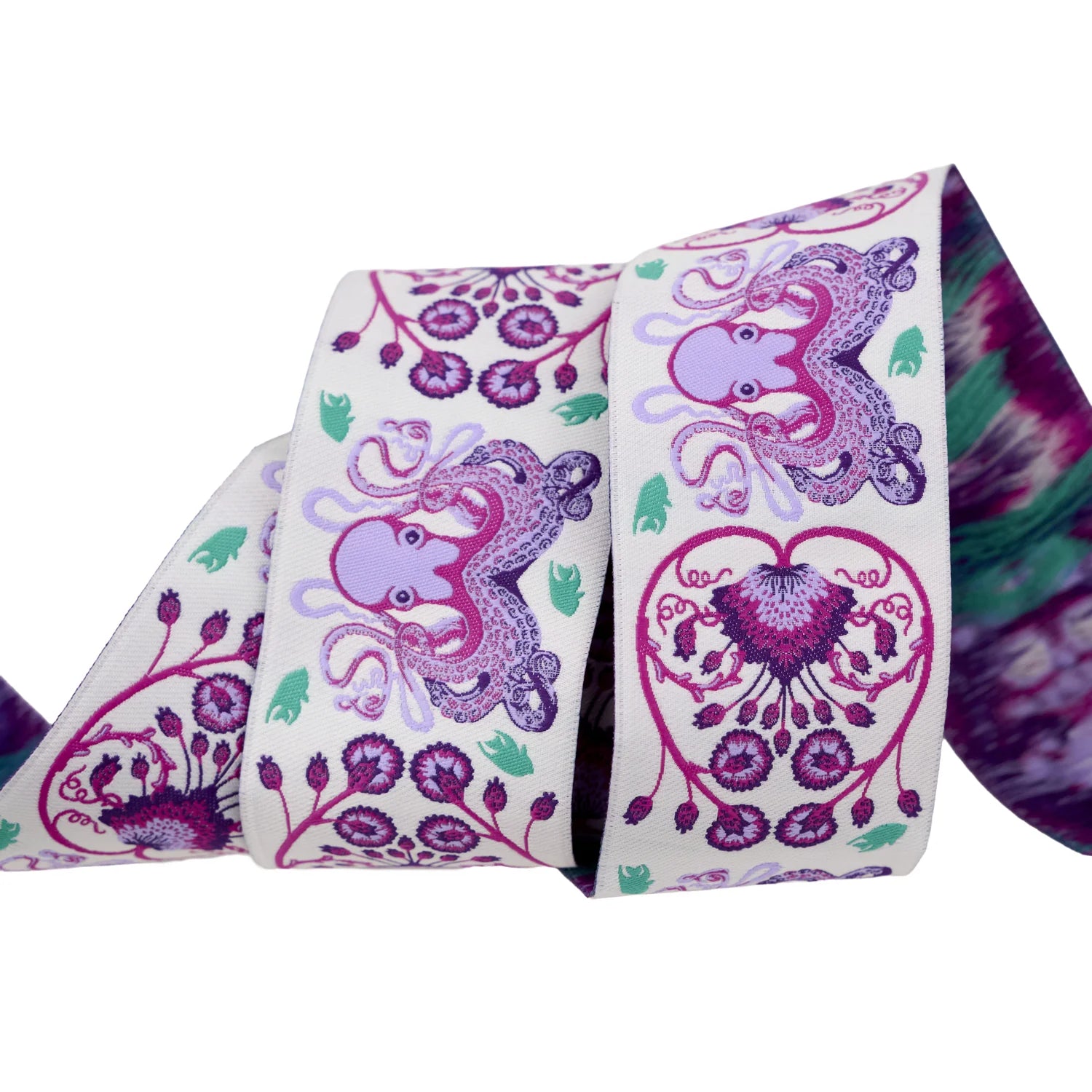 Floral Reef Renaissance Ribbons by Tula Pink - Octogarden in Ultraviolet - 1-7/8" wide - TK-146