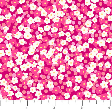 Florescence Quilt Fabric - Blossoms Ditsy Floral in Magenta - 90991-28