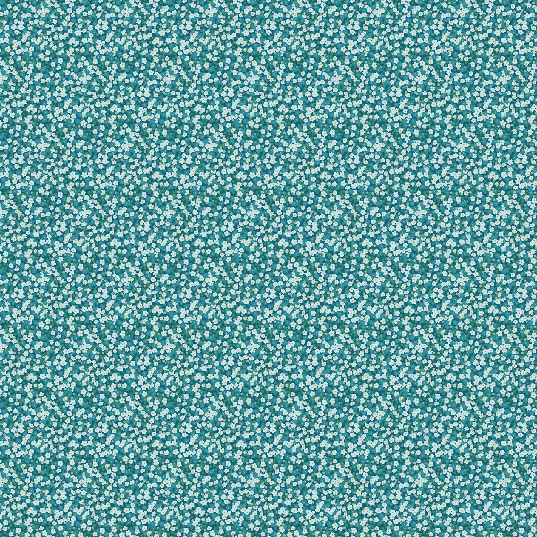 Florescence Quilt Fabric - Blossoms Ditsy Floral in Teal - 90991-64