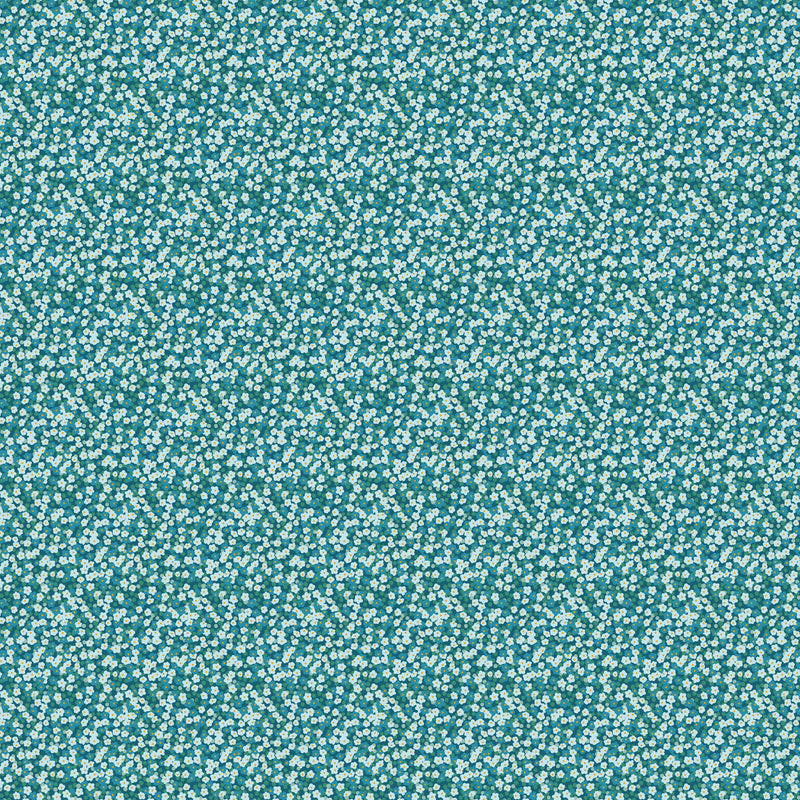 Florescence Quilt Fabric - Blossoms Ditsy Floral in Teal - 90991-64