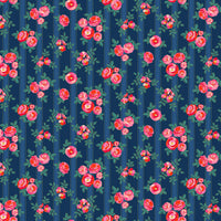 Florescence Quilt Fabric - Chintz Rose in Navy Blue - 91004M-49