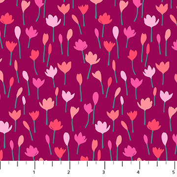 Florescence Quilt Fabric - Crocus in Magenta - 91005-28
