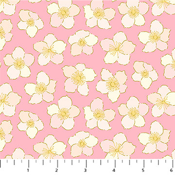 Florescence Quilt Fabric - Hellebores in Pink - 90990M-20