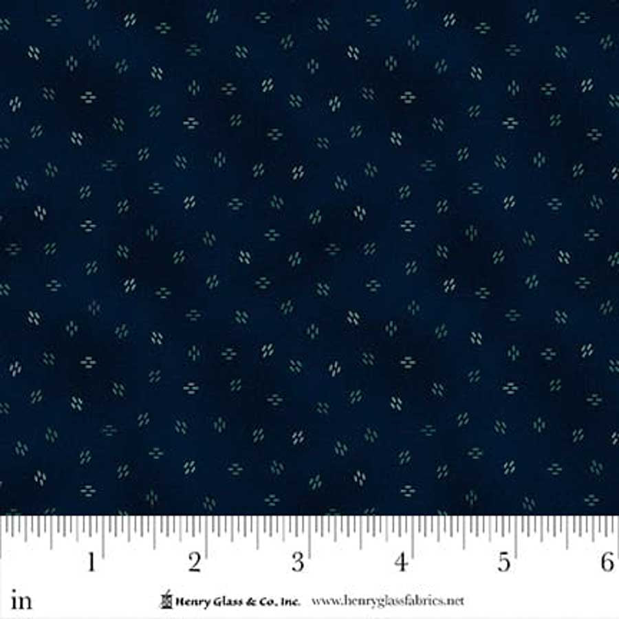 Flower Pot Prints Quilt Fabric by Kim Diehl - Chicken Scratches in Navy Blue - 1114-77
