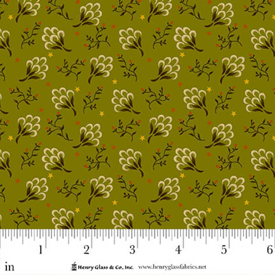 Flower Pot Prints Quilt Fabric by Kim Diehl - Clover Patch in Green - 1118-66