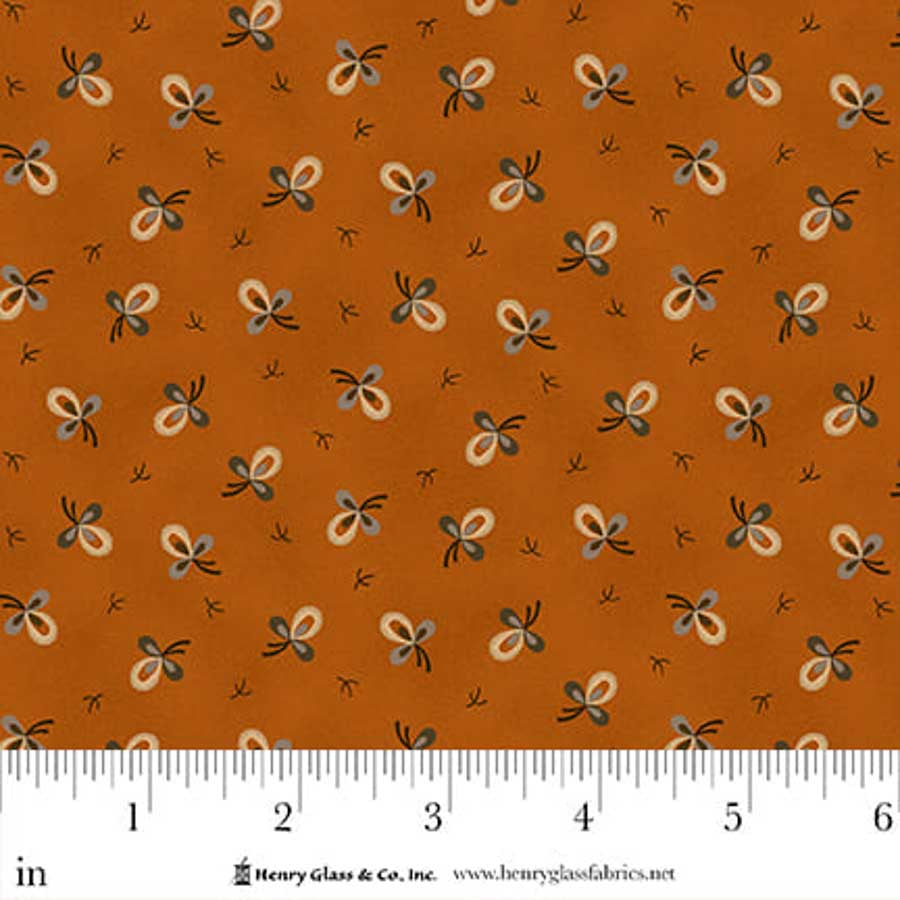 Flower Pot Prints Quilt Fabric by Kim Diehl - Ditsy Blooms in Orange - 1106-30