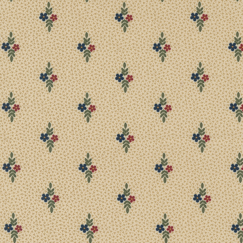 Fluttering Leaves Quilt Fabric - Daisy Duo in Beechwood Tan - 9733 11
