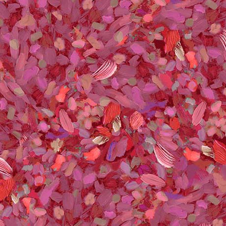 Fluttering Petals Quilt Fabric - Watercolor Texture in Watermelon Red - 2600 31554 R