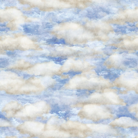 Flying High Quilt Fabric - Clouds in Blue - 2600 30054 B