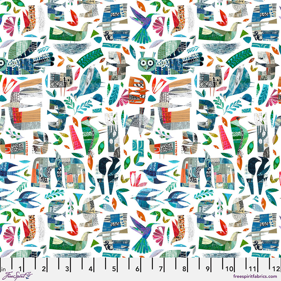 Flying South Quilt Fabric - Wild Birds in Bright - PWCY002.BRIGHT