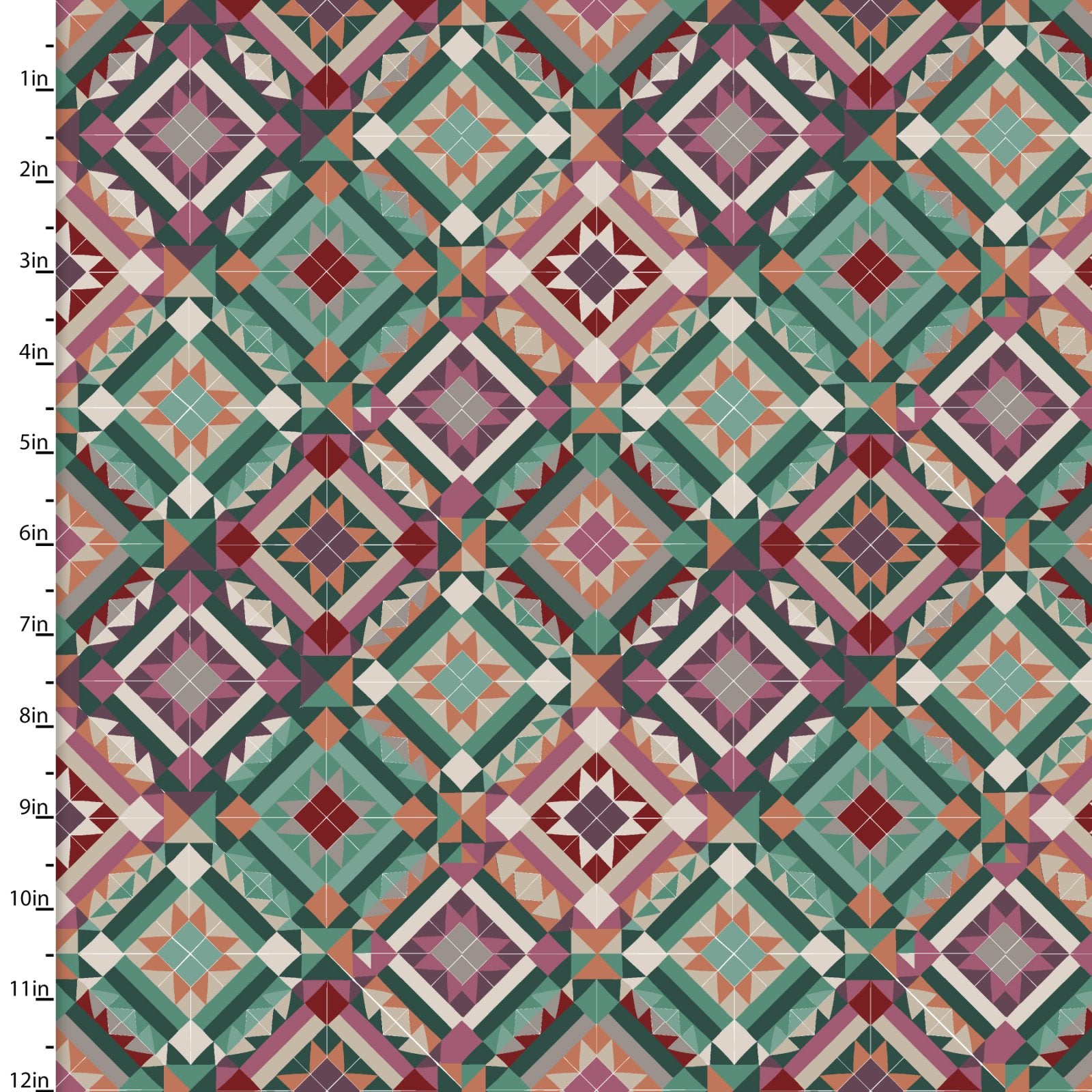 Folk Flora Quilt Fabric - Folk Geo in Multi - 20830-MLT-CTN-D