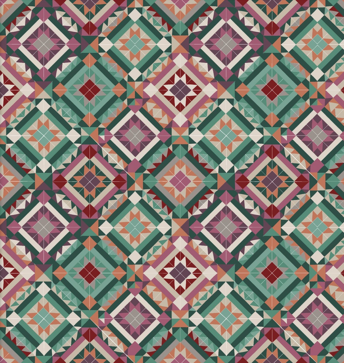 Folk Flora Quilt Fabric - Folk Geo in Multi - 20830-MLT-CTN-D