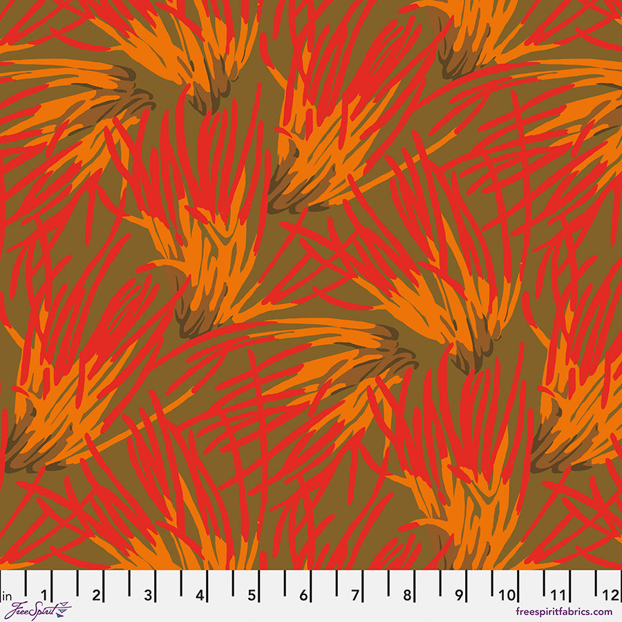 Forage Quilt Fabric - Fungi in Olive Green - PWMN072.OLIVE