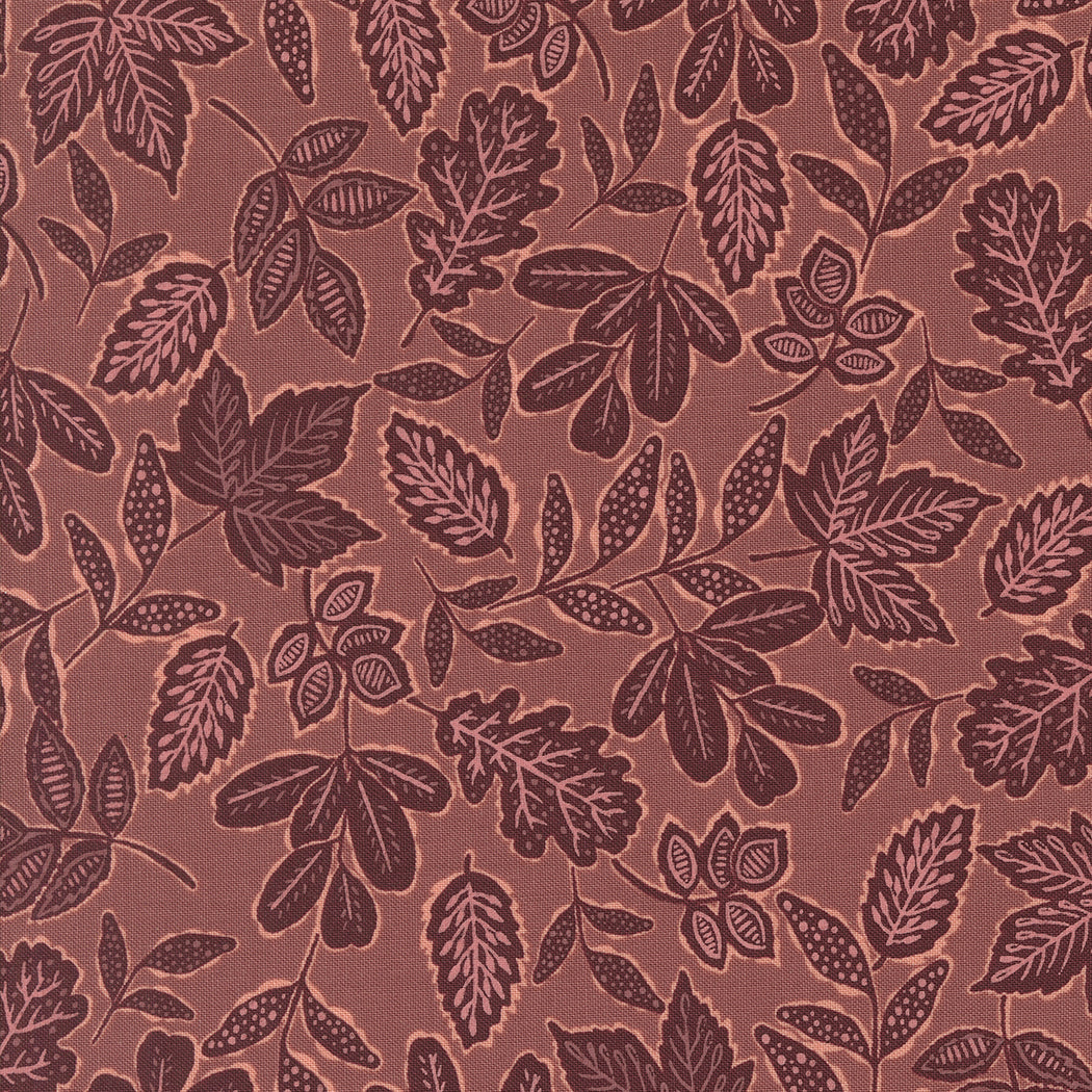 Foraged Found and Hand Me Down Quilt Fabric - Leafage in Lilac Dusk Purple - 45633 15