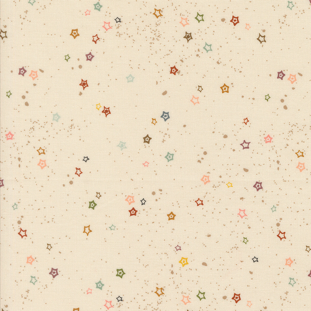 Foraged Found and Hand Me Down Quilt Fabric - Stardust in Eggshell Cream - 45637 11