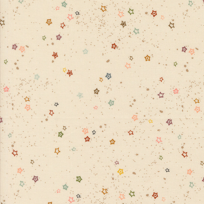 Foraged Found and Hand Me Down Quilt Fabric - Stardust in Eggshell Cream - 45637 11