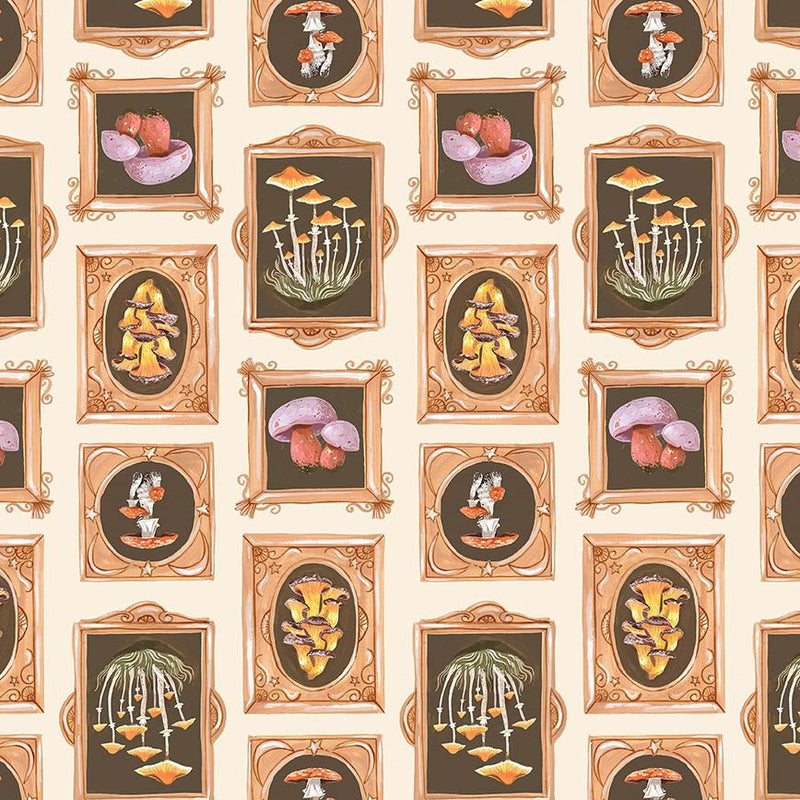 Forager Quilt Fabric - Mushroom Gallery in Cream - STELLA-DRR3035 CREAM