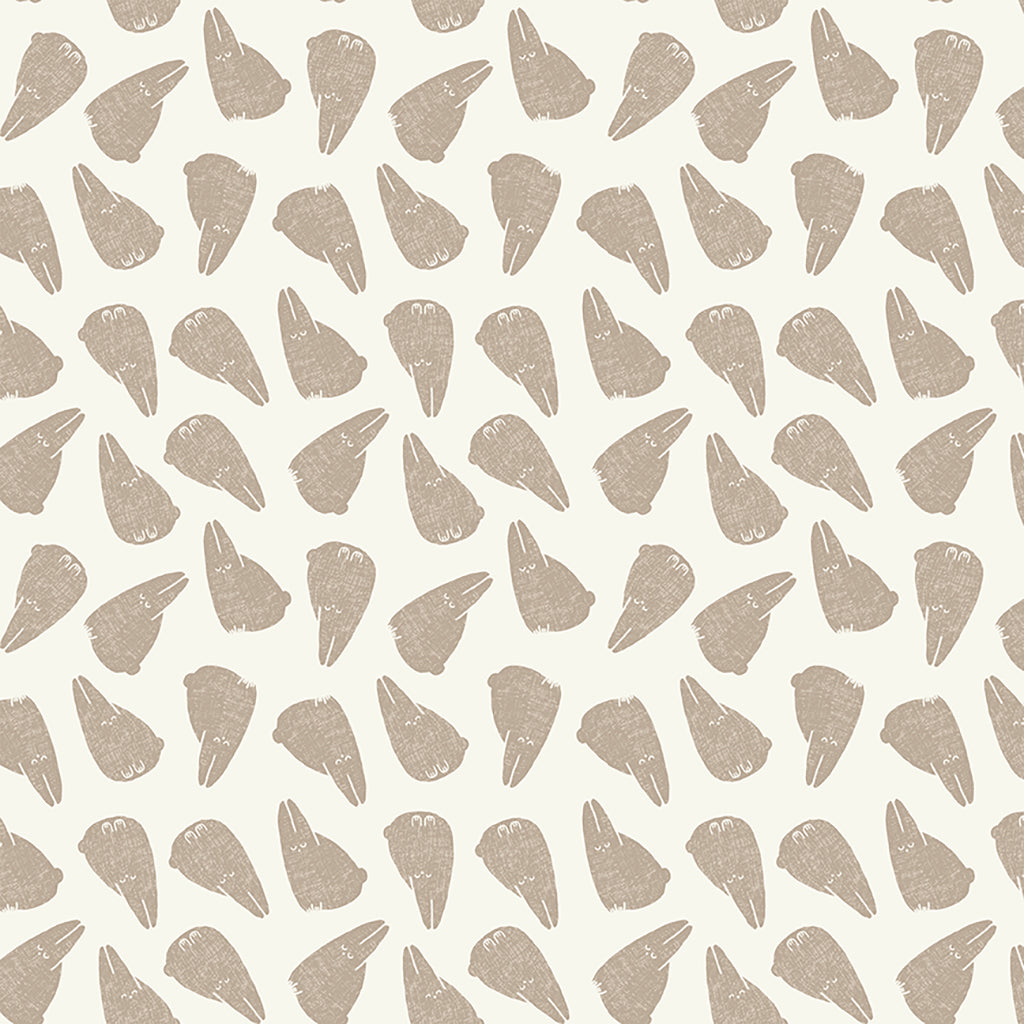 Forest Ferns Quilt Fabric - Hares (Rabbits) in Cream - Y3996-2