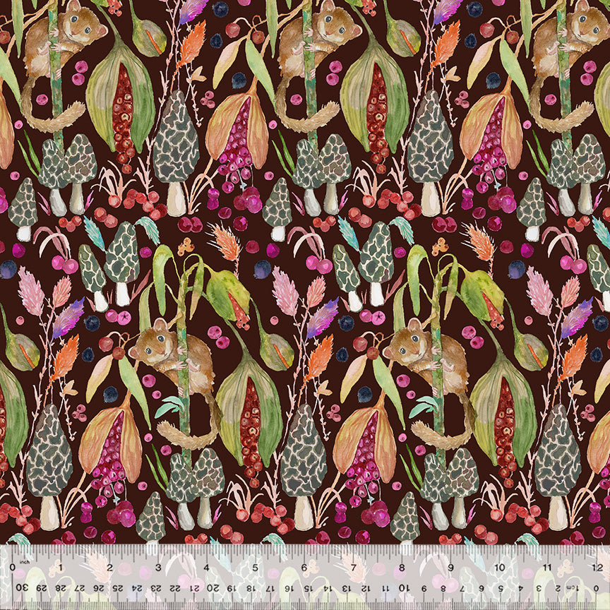 Forest Fruits Quilt Fabric - Little Dormouse in Berry Multi - 54770D-2