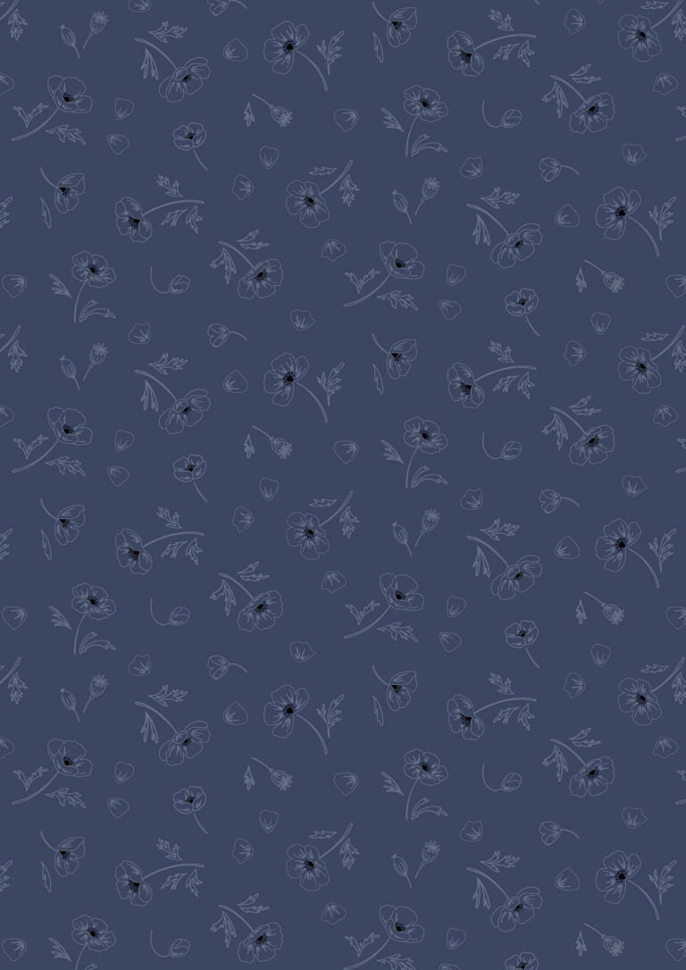 Forever Blooms Quilt Fabric - Ephemeral Beauty in Prussian Blue - CC63.3