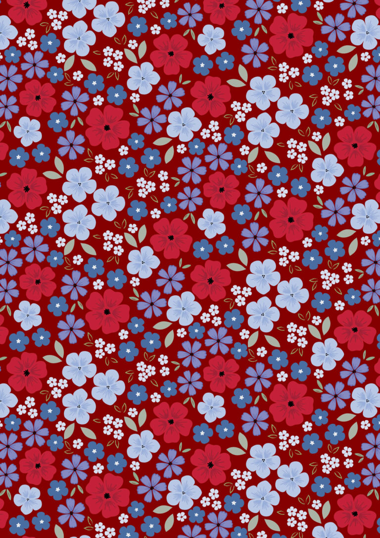 Forever Blooms Quilt Fabric - Floral Palette in Claret Red - CC62.3