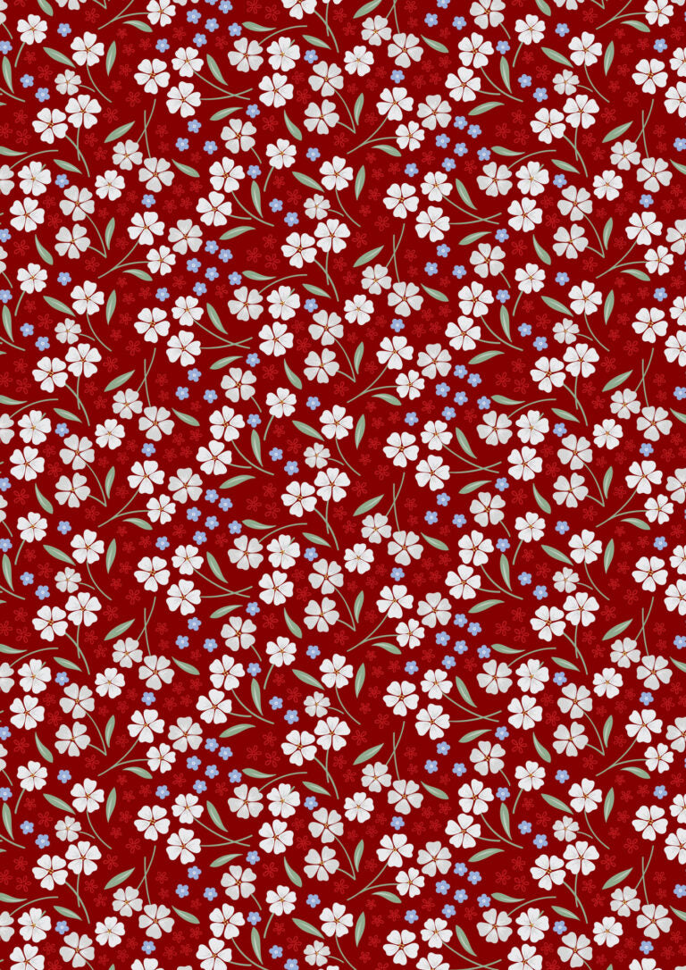 Forever Blooms Quilt Fabric - Forevermore in Claret Red - CC64.3