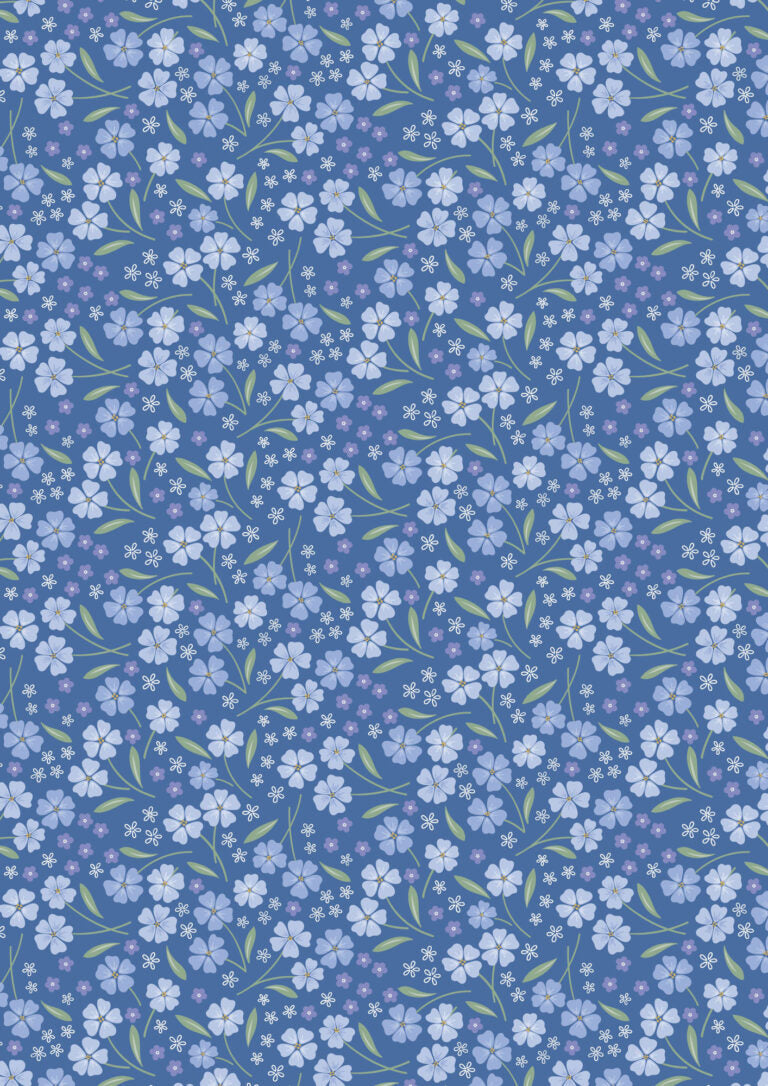 Forever Blooms Quilt Fabric - Forevermore in Mid Blue - CC64.2