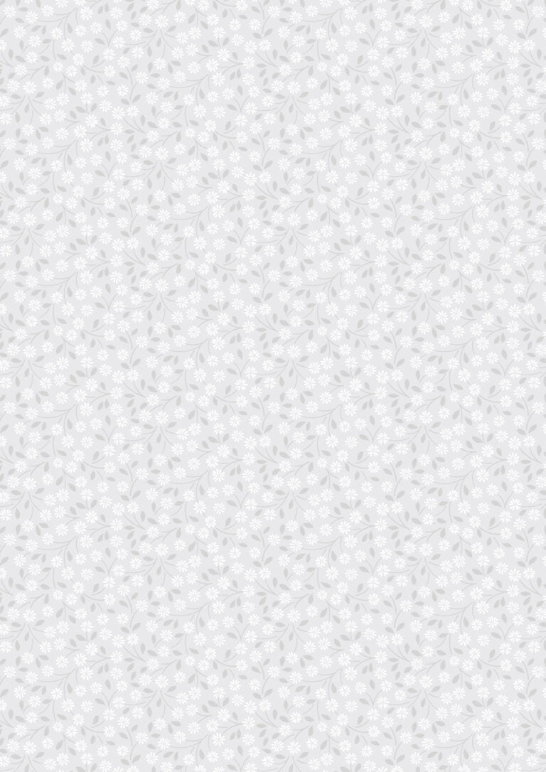 Forever Blooms Quilt Fabric - Interlaced Blossoms in Bright Grey/Gray - CC65.1