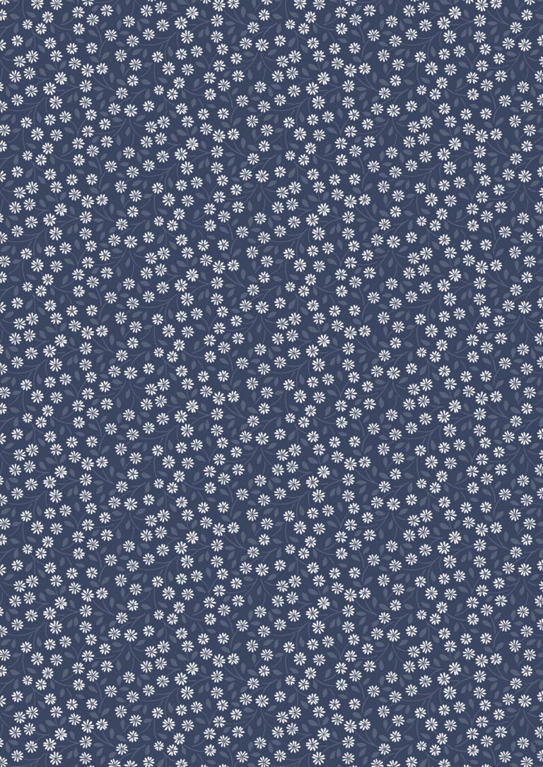 Forever Blooms Quilt Fabric - Interlaced Blossoms in Prussian Blue - CC65.3