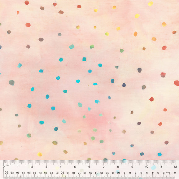 Found Batik Quilt Fabric - Dots in Blush Pink - 716Q-11